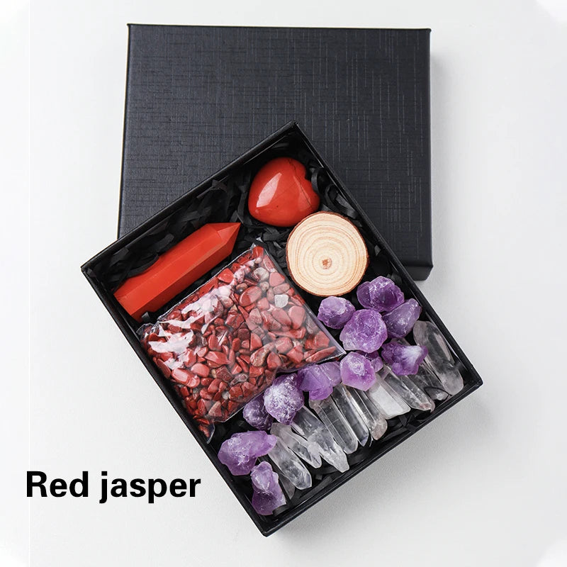 Natural Crystal Gift Sets Amethyst Clear Quartz Rose Quartz Gifts Box