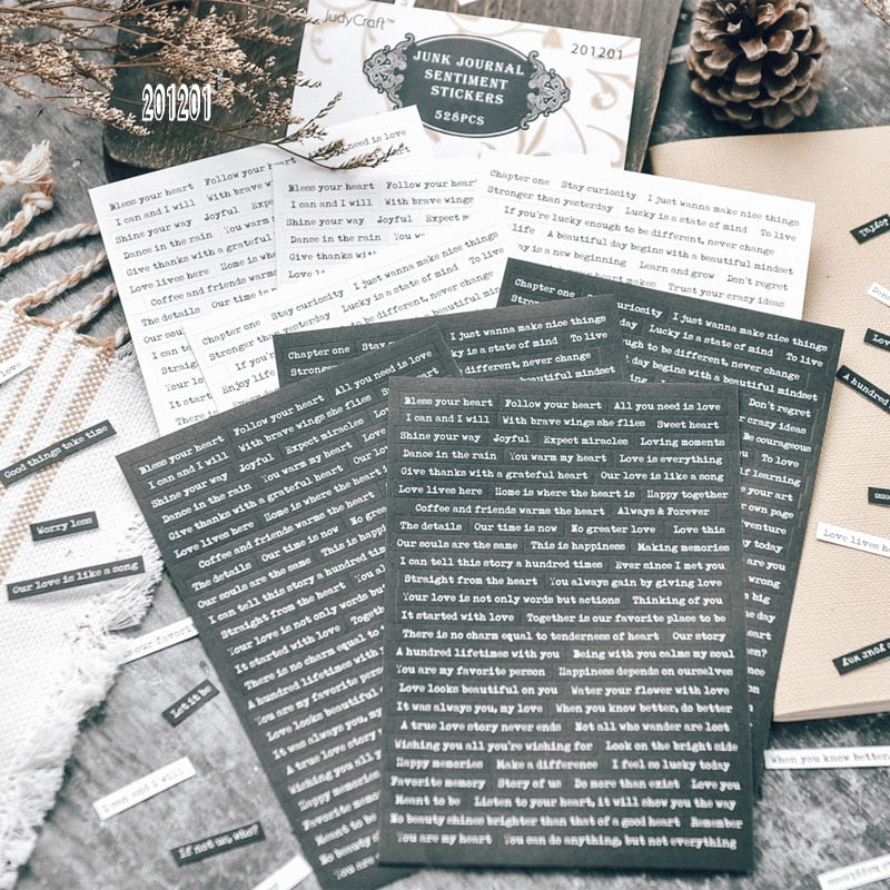 Prose Phrase Stickers Art Journalling Words Stickers Scrapbooking Material