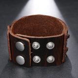 Braided Handmade Genuine Leather Bracelet Wide Wrist Cuff