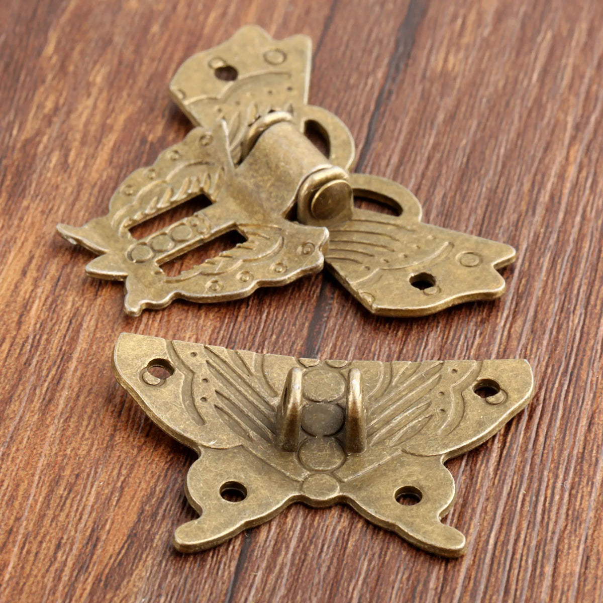 Antique Bronze Butterfly Hasp Latch Wooden Box Clasp Furniture Hardware