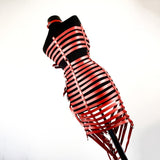 Gothic Faux Leather Long Black Strapped Corset Skirt