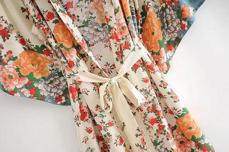 Annie's Floral Print Long Kimono