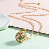 Flower Bell  Enamel Harmony Sound Ball Mexican Bola Pendant Necklace