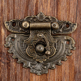 3pcs/set Antique Bronze Padlock Wood Box Latch Hasp Hinge Furniture Hardware