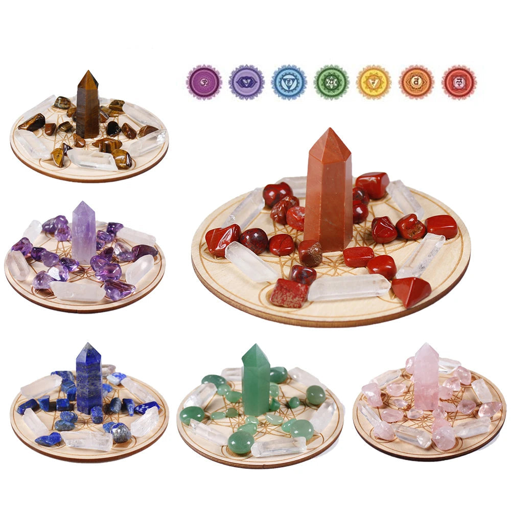 Natural Crystal Gift Sets Amethyst Clear Quartz Rose Quartz Gifts Box