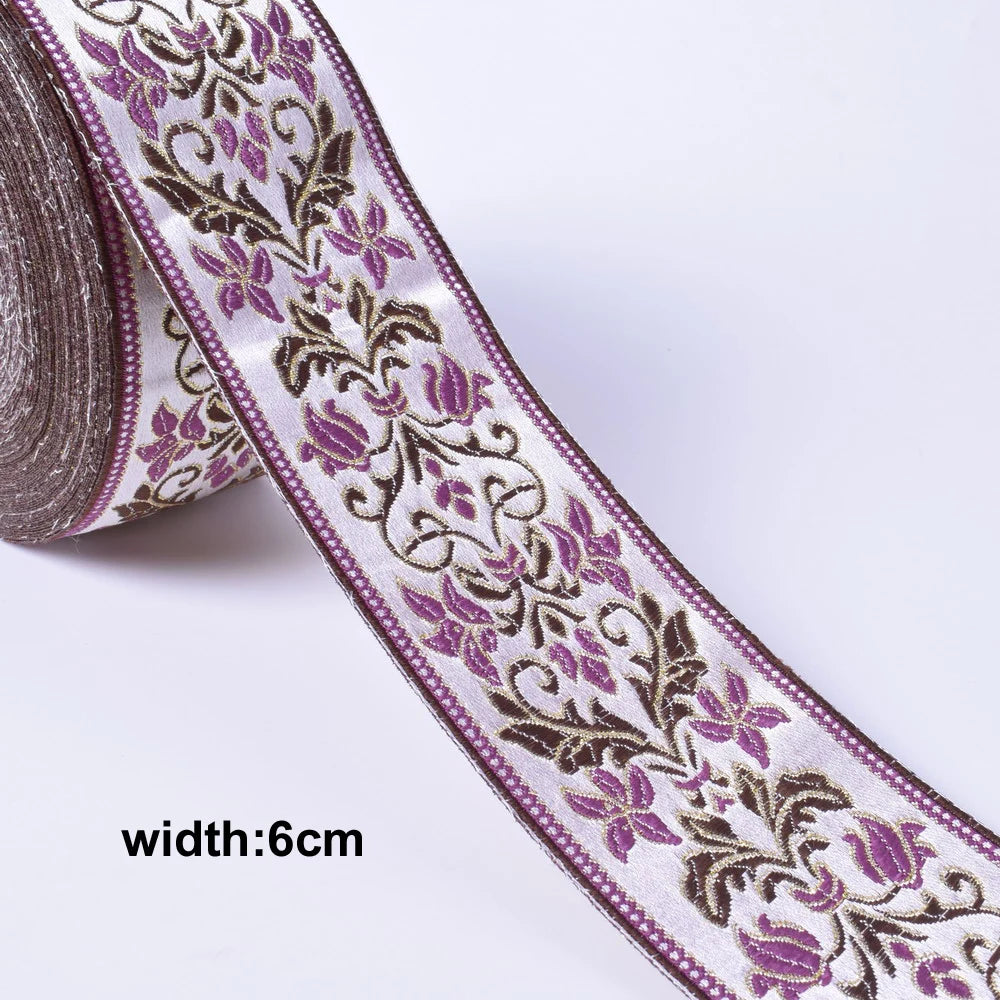 1M Boho Embroidered Jacquard Ribbons Trim DIY Craft