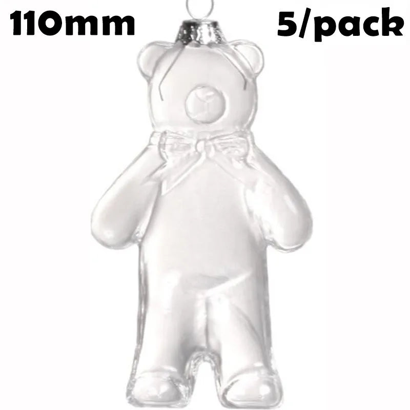 5 Pieces x DIY Paintable Fillable Shatterproof Christmas Decoration Ornaments 65mm Square Cube