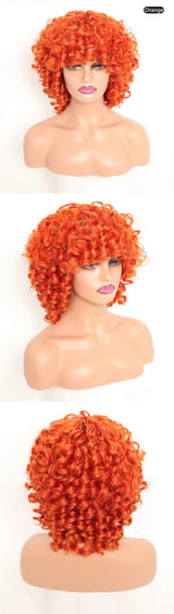 Ringlet Wigs Orange Pink Blonde Cosplay Wigs