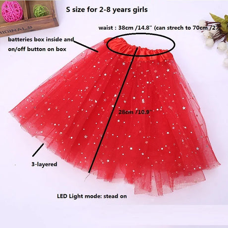LED Witch Stars Tutu Skirt Glow Party Costumes Halloween
