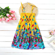 Summer Boho Girls Beach Dress 2 - 12 Years With Necklace Gift