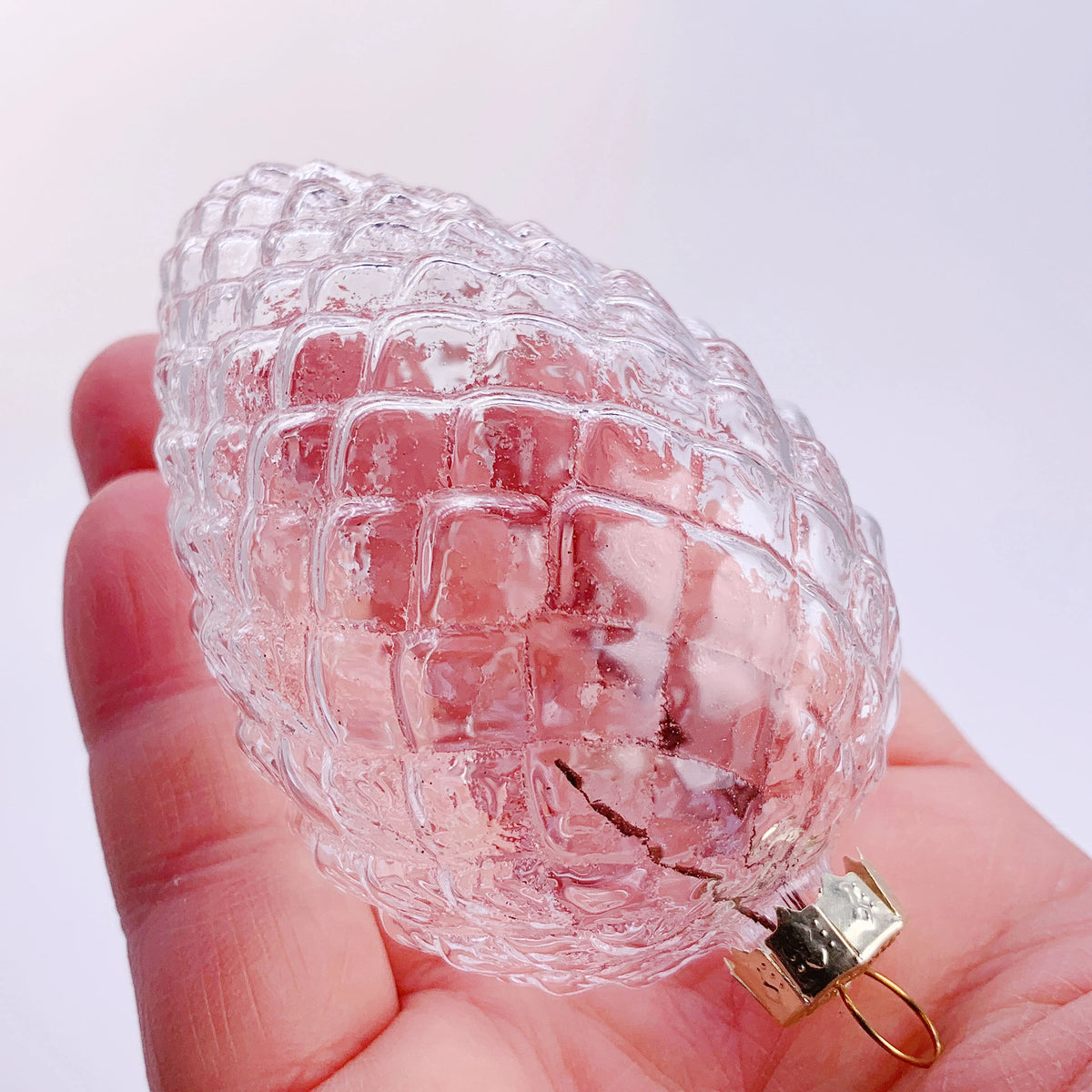 5 Pieces x DIY Paintable Home Wedding Christmas Decoration Ornament 90*60mm Glass Pine Cone Nut