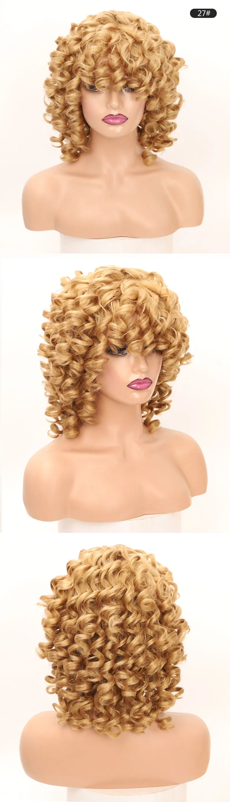 Ringlet Wigs Orange Pink Blonde Cosplay Wigs