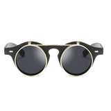 Round Steampunk Flip Up Sunglasses