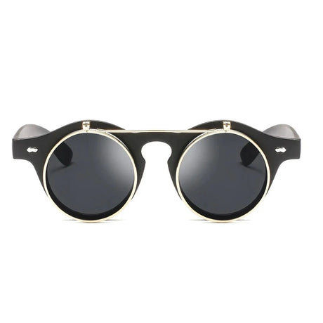 Round Steampunk Flip Up Sunglasses