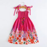 Summer Boho Girls Beach Dress 2 - 12 Years With Necklace Gift