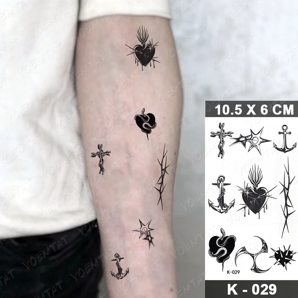 Small Simple Line Drawing Temporary Tattoos