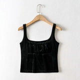 Velvet Tank Tops Y2k Medieval Casual