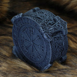 Norse Viking Trinket Box Vegviser Runic Compass Knotwork Thor Hammer