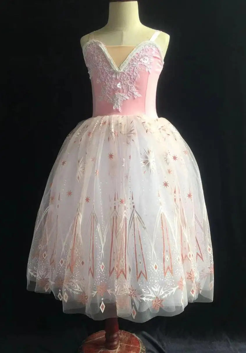 Sweetness Long Ballet Tutu Dress Contemporary Dance Ballerina Dress Costumes