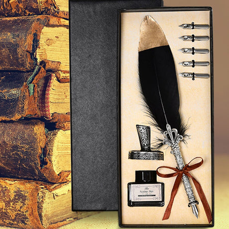 Calligraphy Feather Quill Fountain Pen Set Gift Box