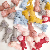 20pcs/lot Felt Rabbit Shapes with Fluffy Tails Padded Appliqués DIY Crafts 2.8*5cm