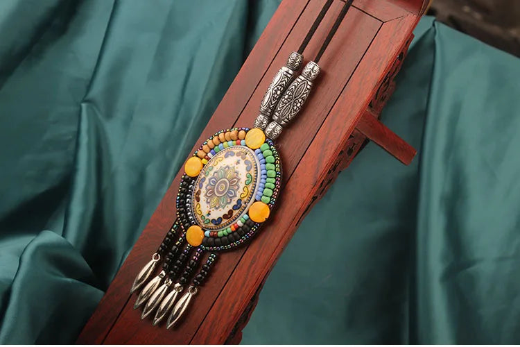 Handmade Beaded Leather Boho Necklaces