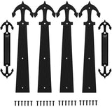 Steel Door Hardware Kit Decorative Carriage House Mounted Hinges Handles