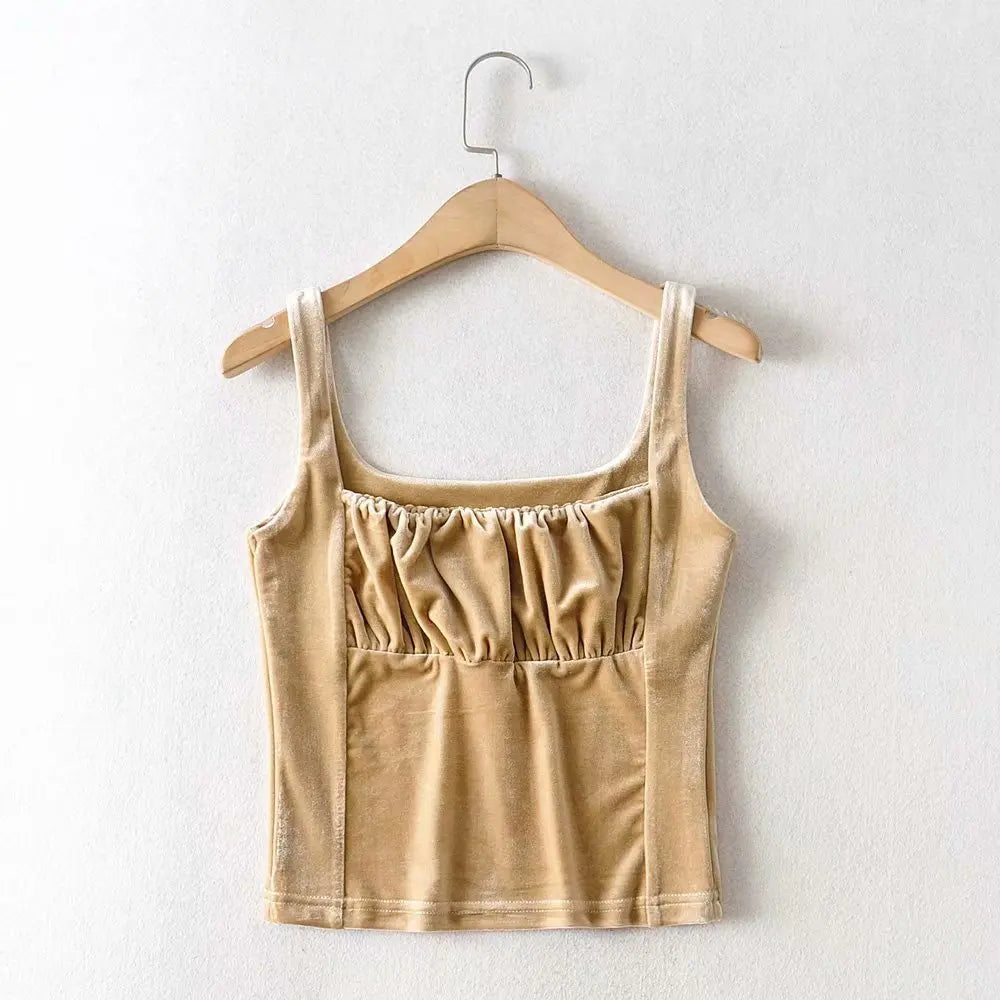 Velvet Tank Tops Y2k Medieval Casual