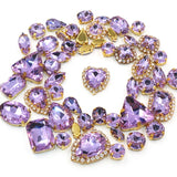 50pcs/Bag Shiny Mixed Shape Sew On Glass Rhinestone Gold Claw Crystal Buckle DIY Decoration 24 Colours