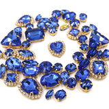 50pcs/Bag Shiny Mixed Shape Sew On Glass Rhinestone Gold Claw Crystal Buckle DIY Decoration 24 Colours