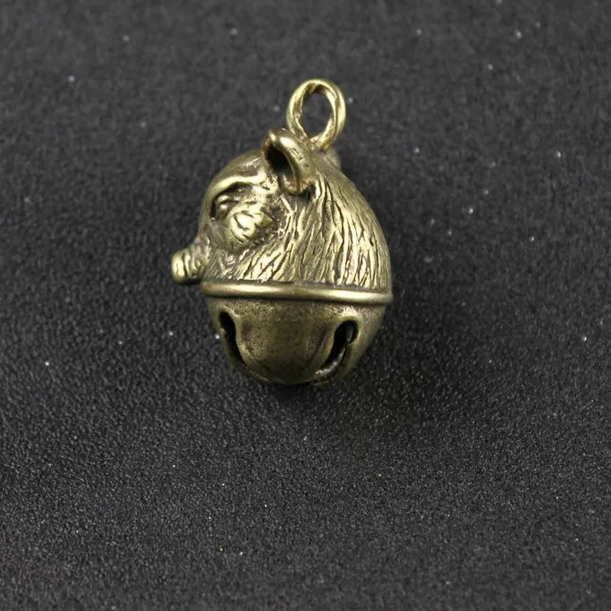 One Copper Lucky Pig Tinkle Bell Charm