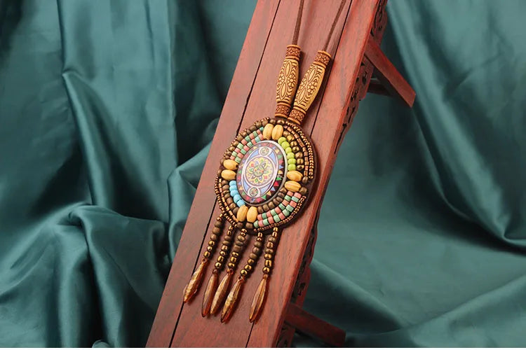 Handmade Beaded Leather Boho Necklaces