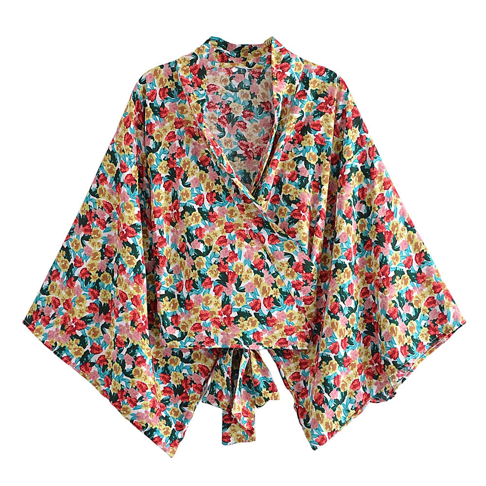 Ida's Floral Kimono Wrap Top