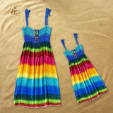 Mother and Daughter Matching Boho Beach Sundresses Summer Dresses