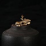 Copper Deer Elk Reindeer Figurine Tea Pet