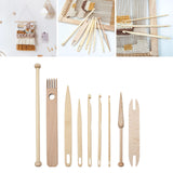 9Pcs/Set Weaving Loom Wood Tools Weaving Shuttle Crochet Needle Hand Loom Stick DIY Craft Tools