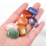 Set of Natural Oval Thumb Worry Stones Seven Chakra Crystal Set