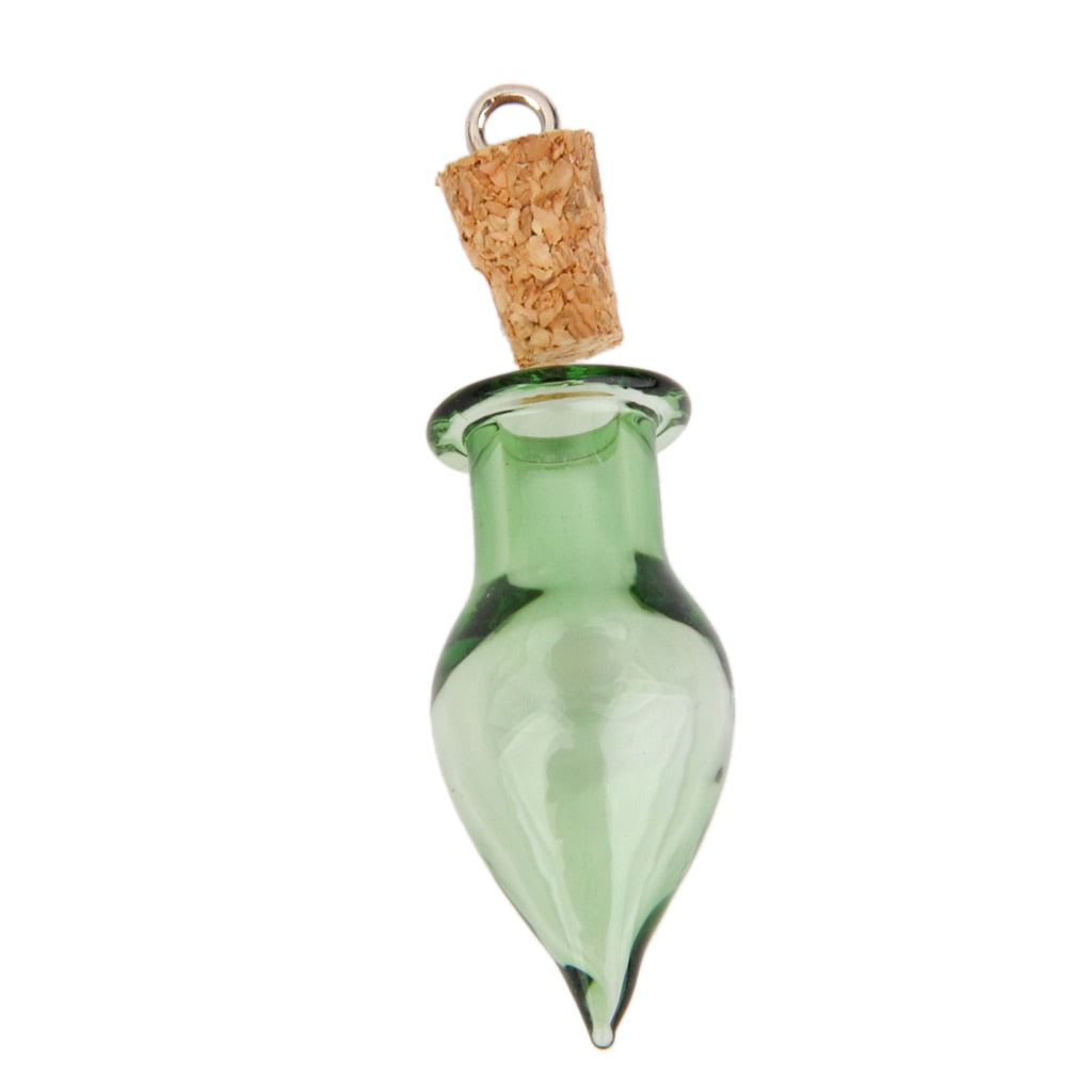 Ten Green Vial Bottles DIY Jewellery Making