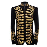 Mens Military Velvet Suit Blazer