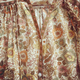 Saffy's Boho Blouse Floral Print Buttons Down Top