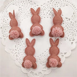 20pcs/lot Felt Rabbit Shapes with Fluffy Tails Padded Appliqués DIY Crafts 2.8*5cm