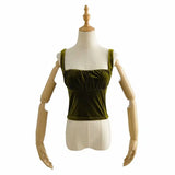 Velvet Tank Tops Y2k Medieval Casual