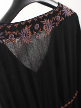 Laney's Long Sleeve Vintage Embroidered Cotton Boho Dress