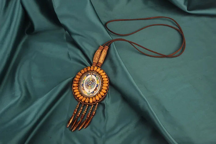 Handmade Beaded Leather Boho Necklaces