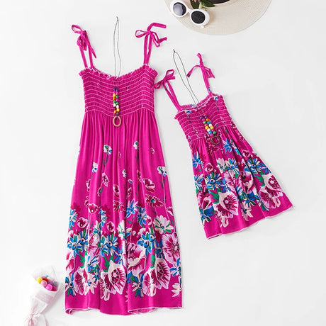 Mother and Daughter Matching Boho Beach Sundresses Summer Dresses