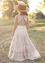 Girls Maxi Lace Chiffon Photoshoot Dresses For 3-15 Years