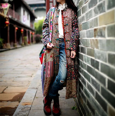 Vintage Cotton Linen Patchwork Coats