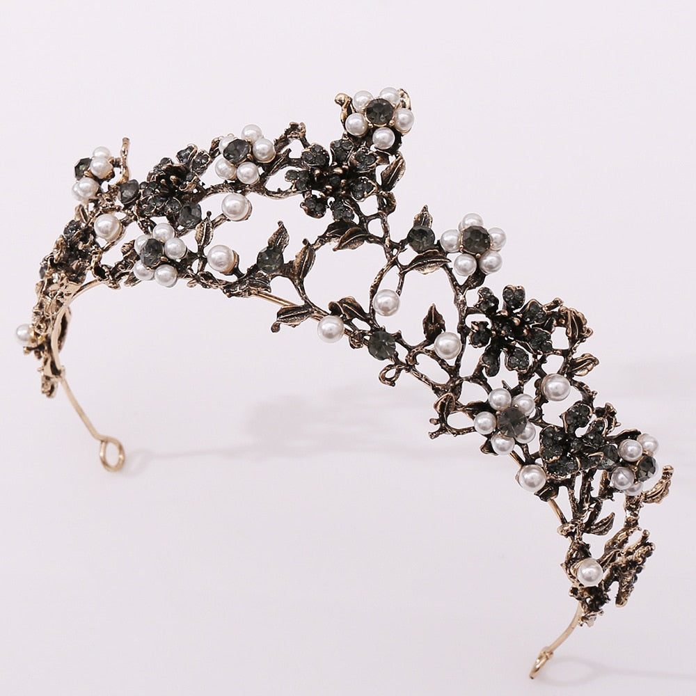 Duchess Delilah Baroque Crystal Pearls Tiaras