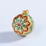 Flower Bell  Enamel Harmony Sound Ball Mexican Bola Pendant Necklace