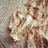 Saffy's Boho Blouse Floral Print Buttons Down Top